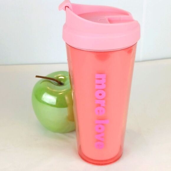 Kate Spade pink acrylic 16oz insulated ( double wall) thermal tumbler - Picture 1 of 8